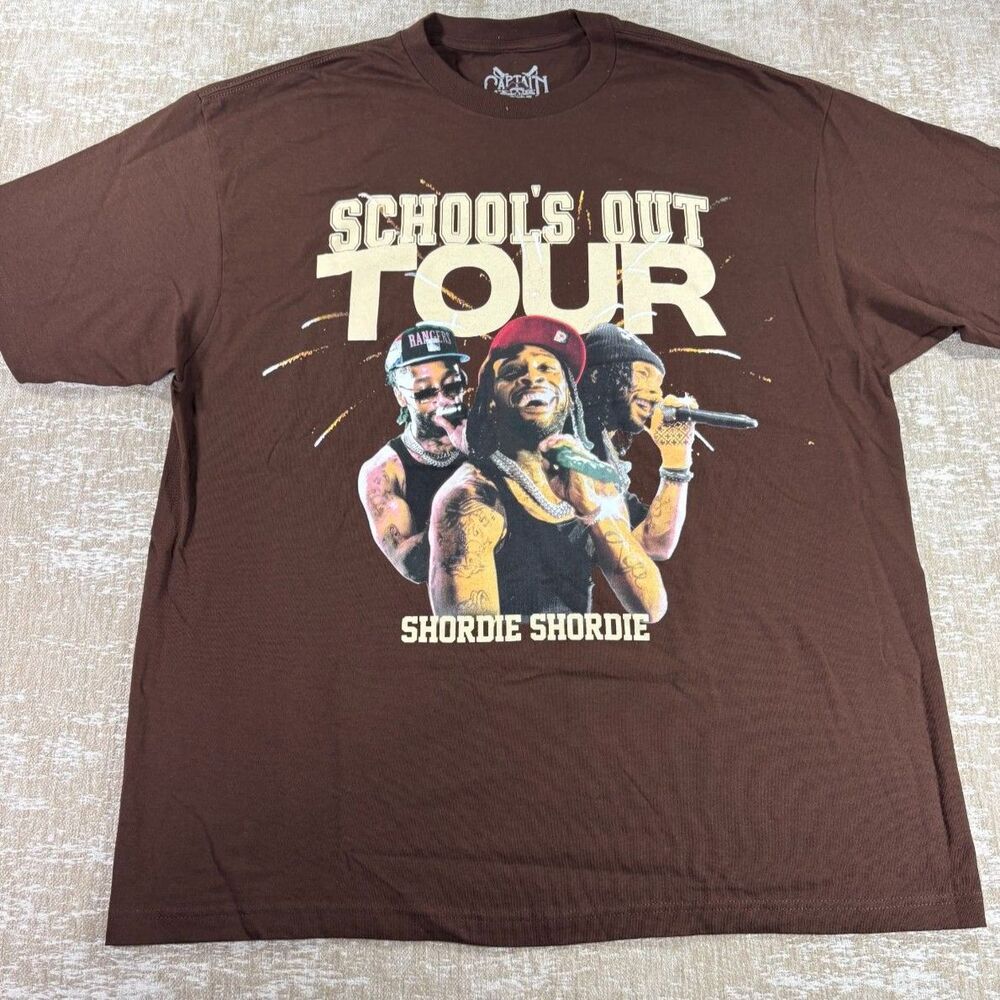 Shordie Shordie School's Out Tour Tee Brown XXL Rare Misprint